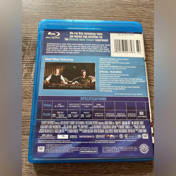 📀 3/$15 or 4/$20 📀 Mr and Mrs Smith Bluray - Picture 2 of 3